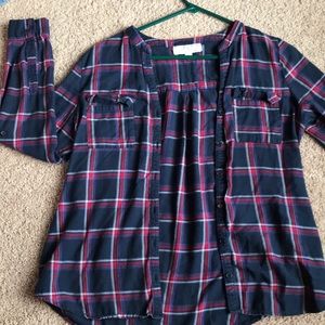 Navy/red flannel